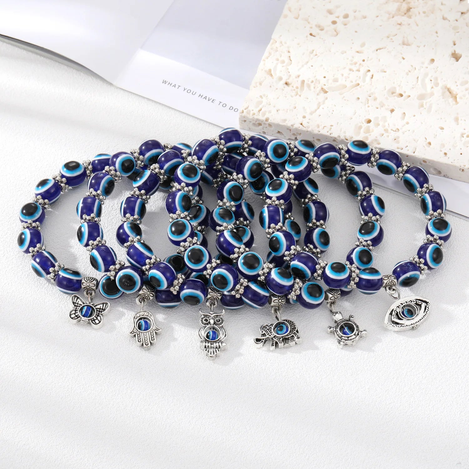 Wholesale Vintage Style Jewelry Bracelets Adjustable Evil Eye with Animal Charms Bracelets