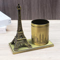 Creative Pen Holder Eiffel Tower Model Metal Handicrafts Study Office Desktop Home Decorations