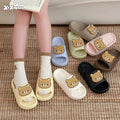 XIXITIAO Cute Soft Teddy Bear House Slippers Anti-slip Odor Resistant Bathroom Shower Slides EVA Summer Sandals for Men&women