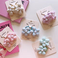 Sweet Style Pink Petal Hair Ties New Design Cute Flower Filled Cotton 2 Pcs/set for Children