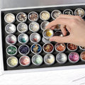 TSZS 35 Grid/ Set Wholesale Independent Aluminum Nail Art Empty Storage Nail Decorations Box Nail Art Tool