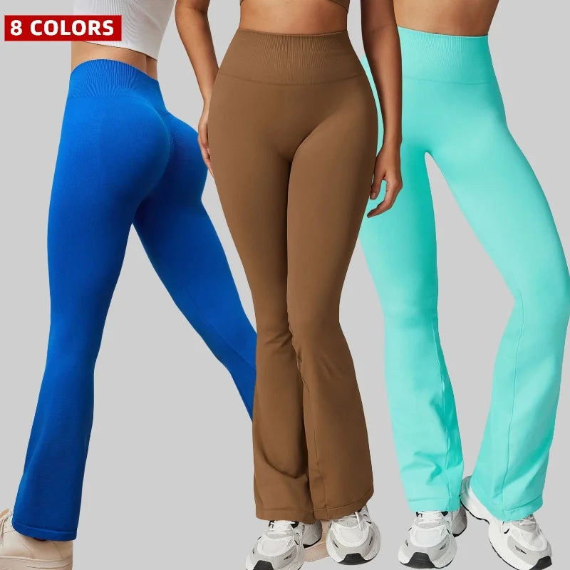 Seamless Flare Leggings Yoga Pants Women High Waist Wide Leg Pants Women Gym Workout Fitness Sports Flared Pant Dance Trousers