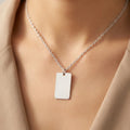 Wholesale Charm Pendants Square Dog Plate Blank Classic Style 925 Sterling Silver Unisex Fine Jewelry