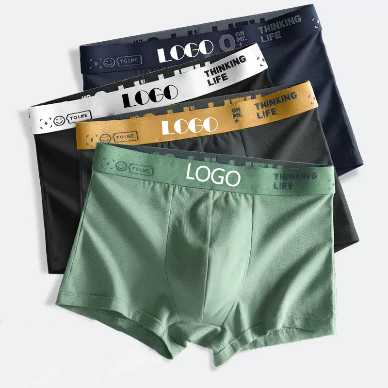 Classical Trend Solid Color Men's Underwear Basics Boxer Briefs Shorts Breathable Comfortable Men Boxers