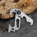 Stainless Steel  Climbing Carabiner EDC Keychain Gear Outdoor Tools Camping Hiking Stainless Steel Wrench Bottle Opener