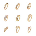 Fashion Brass Gold Wedding Ring Brass Gold Plated Ring 18k Diamond Engagement Adjustable Rings for Women Anillos De Promesa