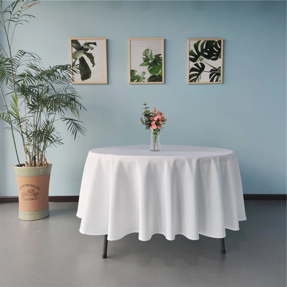 Wholesale Custom Woven Polyester Durable Reusable OEKO-TEX Certified Round Restaurant Banquet Wedding Tablecloths