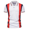 New Business Casual European and American Men's Striped Short Sleeved Lapel T-shirt Men's Polo Shirt