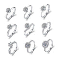 Cheap 40 Model Silver Plated Moissanite Diamond Women Luxury Zircon Ring Adjustable S925 Wedding and Engagement Rings for Women