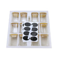 Handmade 12-Piece Borosilicate Glass Spice Storage Jars Set Bamboo Lid Airtight Dishwasher Safe Eco-Friendly Kitchen Containers