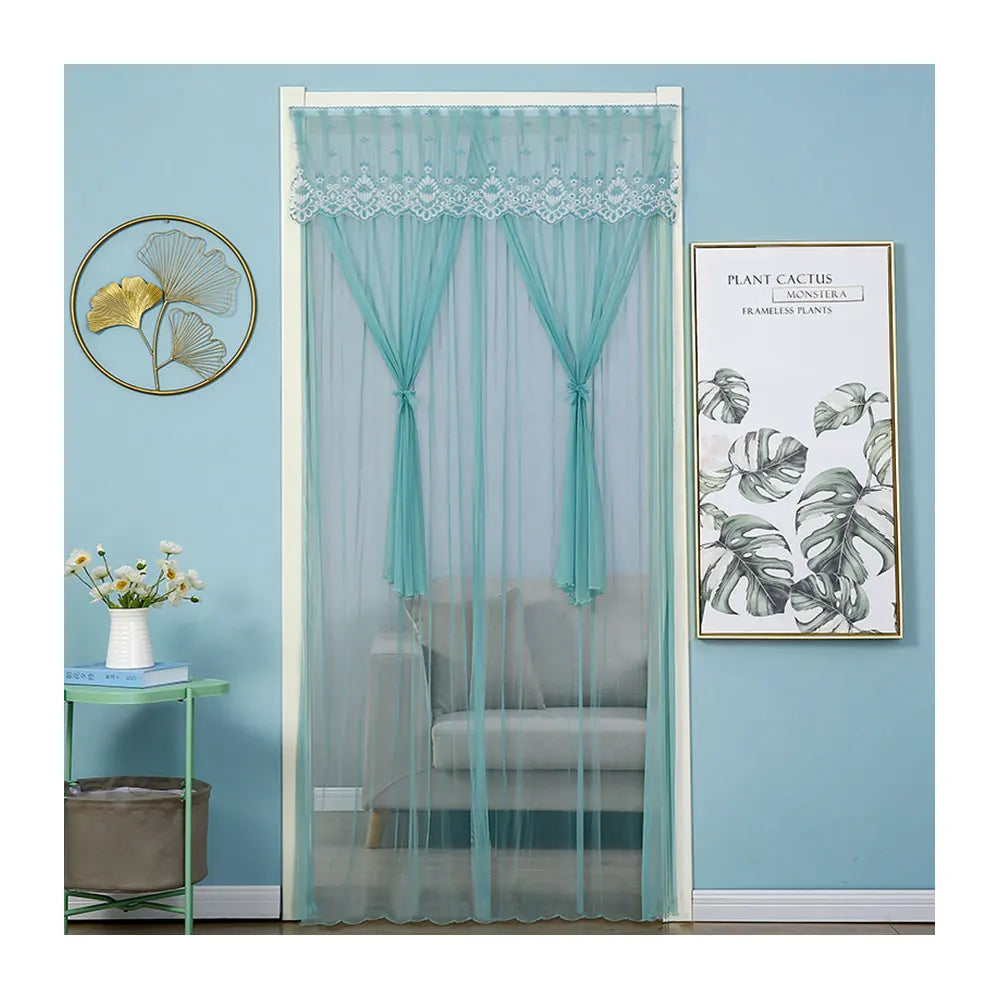 Anti-fly Anti-mosquito Tulle Built-In Magnetic Screen Door Curtain with Full Light Shading