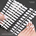 120pcs=5sheets*24pcs White Frosted Matte Nail Tips Coffin Full Cover Mixed Sizes Short Wearable Press on Nails Fake Nails Tools