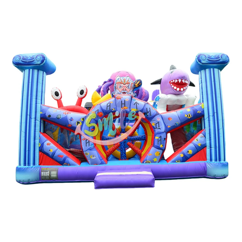 High Quality Party Inflatable Undersea World Inflatable Playground Bounce House Semi-Enclosed Inflatable Jumping House