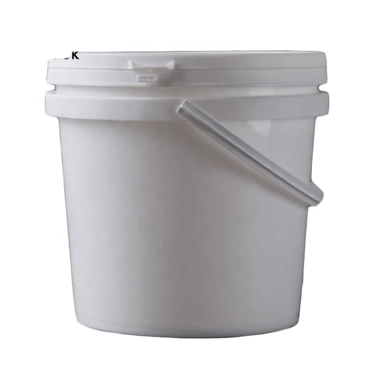 White Food Grade 1L Small Plastic Paint Bucket with Lids