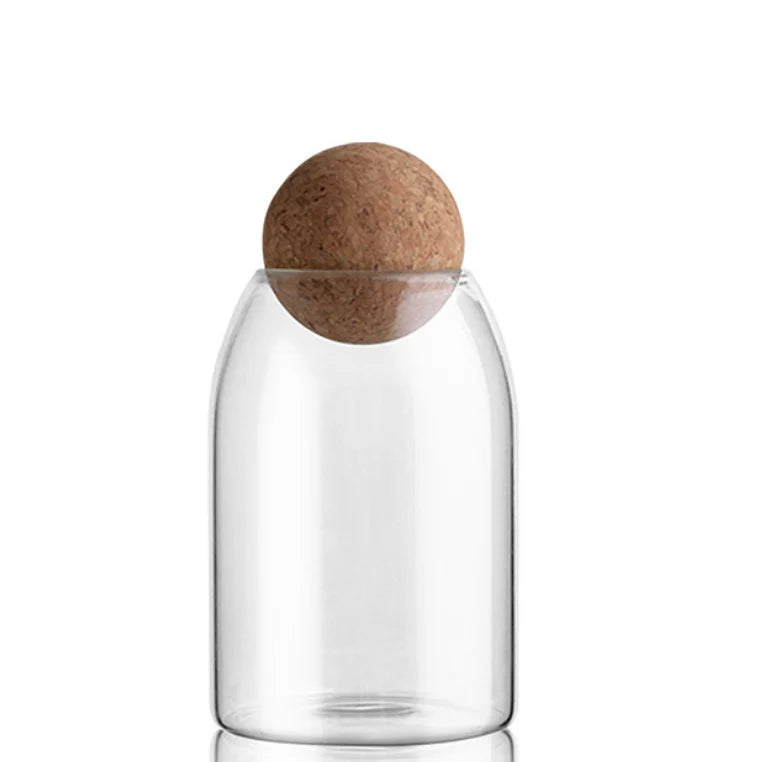 730ml Airtight Glass Food Storage Jar with for Ball Cork Lid for Storing Food & Ingredients
