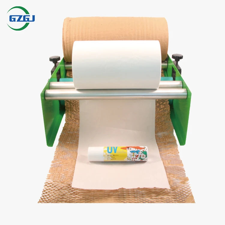 Eco Friendly Biodegradable Brown Craft Paper Honeycomb Roll Cushioning Wrap with Customized Size for Cosmetic Packaging