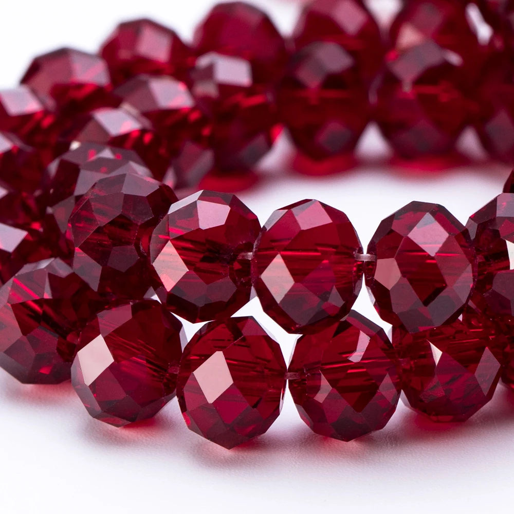 4mm 6mm 8mm Rondelle Glass Beads Original Colors Faceted Round Beads for Jewelry Making DIY Crafts