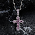 Wholesale Fashion Cubic Zirconia Cross Pendant Necklaces Iced Brass & Gold Plated Crucifix Charm for Men & Women Hip Hop Style
