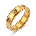 Hot Selling 18K Gold Plated Tarnish Free Jewelry Rings Stainless Steel Engagement Women Wedding Finger Ring
