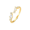 Irregular Fashion Luxury S925 Sterling Silver Zircon Ring Gifts for Women Water Drop Opening Ring