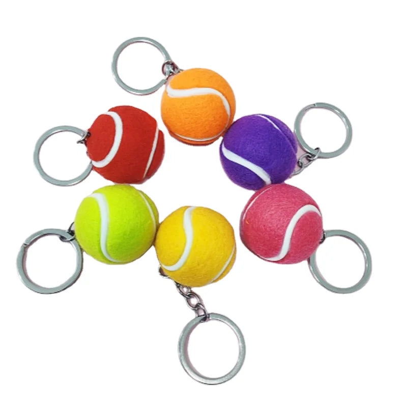 Creative Shrink Sport Cricket Pendant 2cm Mini Tennis Ball Metal Mexican Key Chain Promotional Fashionable Keychain for Gift