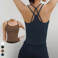 SHINBENE Women Square Neck Crop Tank Tops Sleeveless Strappy Going Out Cami Vest Tops