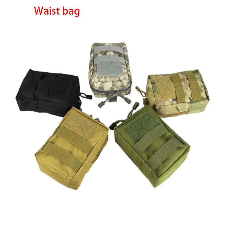 MOLLE Pouch Multi-Purpose Compact Tactical Waist Bag with Logo Water-Proof Small Utility EDC Waist Pack for Travel and Sport