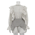 2025 New Summer Casual Corset Ruffle Long Sleeve Shirt Dress For Women Button Up Short