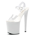 Transparent Crystal ultra Thin Heels Fashion Pole Dance Shoes Platform Sandals 20cm High-heeled 8inch Lady Fashion Crystal Shoes
