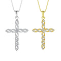 925 Sterling Silver Cross Pendant Necklace Religious Christ Christian Jesus Mini Zircon Diamond CZ Men Women Jewelry