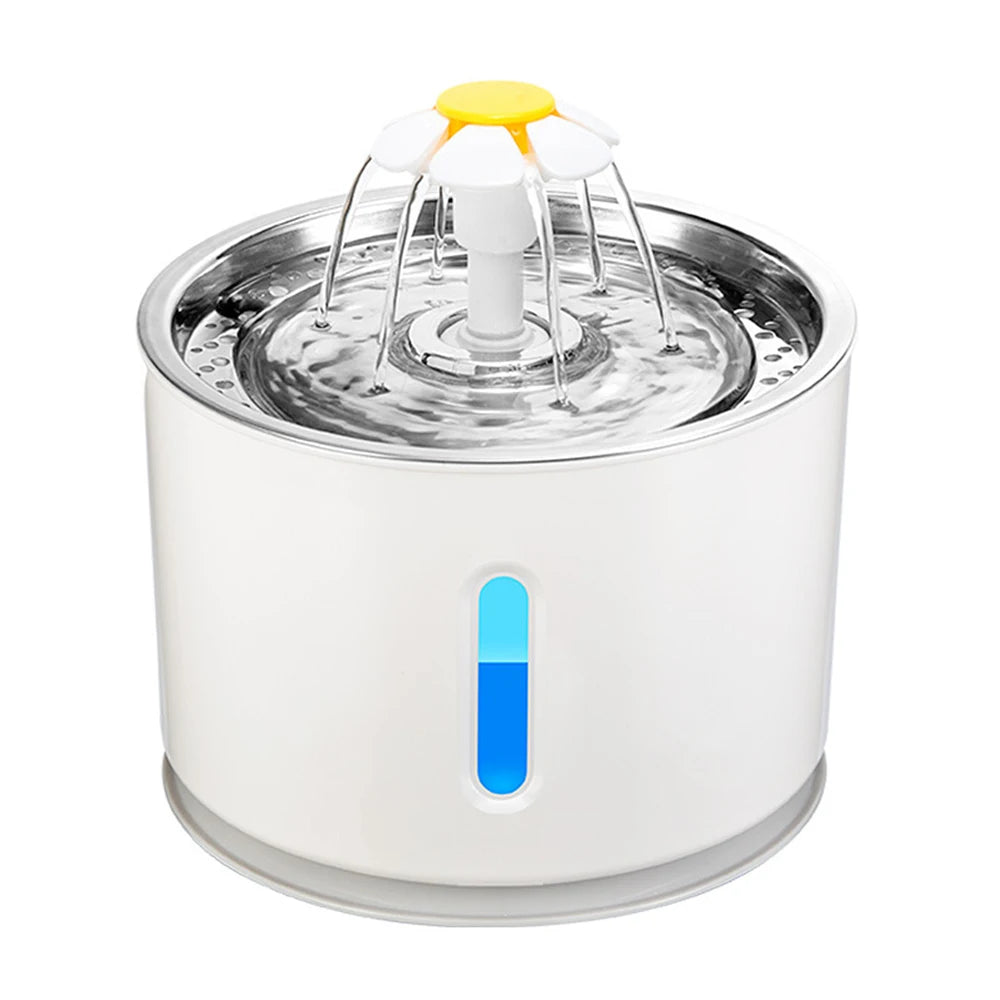 2L Automatic Electric USB Stainless Steel Pet Water Dispenser Plastic Pet Fountain for Cats and Dogs Pet Fountain