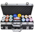 Hot Sale 300pcs/set Casino Crown Poker Chips Clay Custom Texas Hold'em Baccarat Gambling Metal Coins with Suitcase Supplier