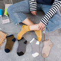 HF Summer Women's Cartoon Breathable Sustainable Crew Thin Socks 100% Cotton Knitted Black White