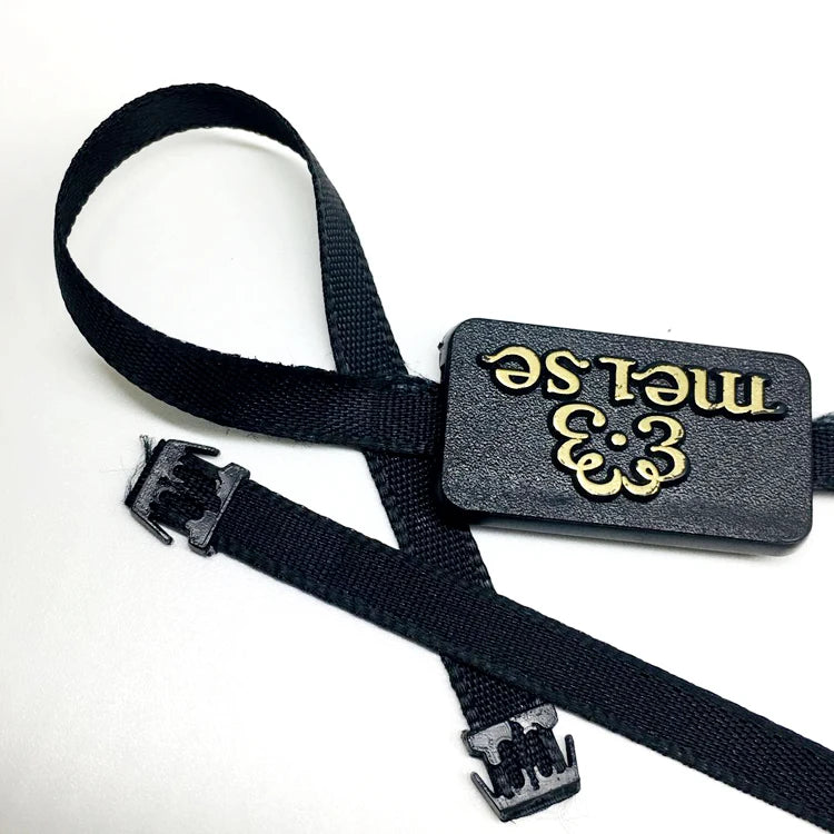 Custom Hot Stamping Gold Silver Logo Lock Seal String Tag Nylon String Plastic Seal Tag Hot Stamping Logo String Tag for Garment