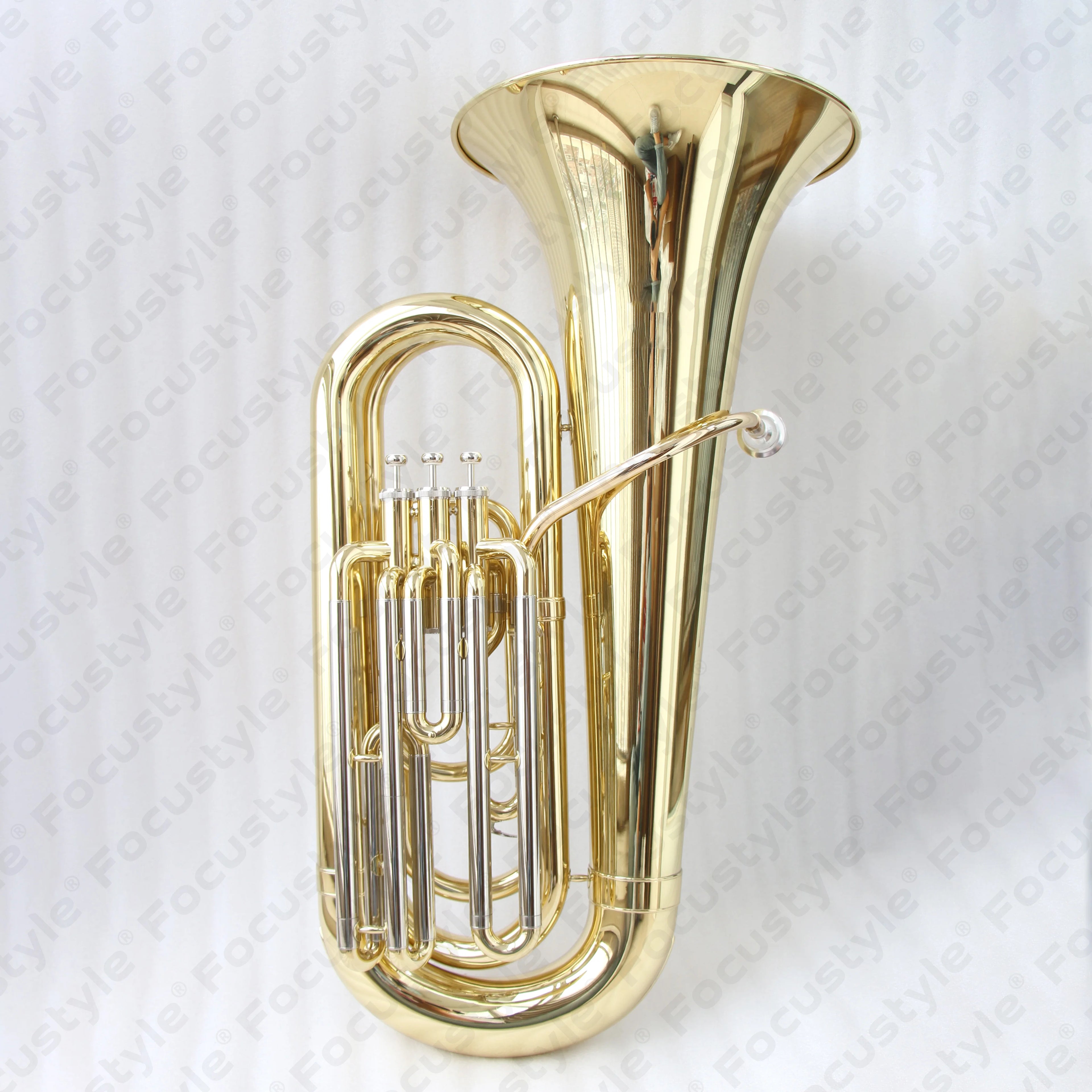 Gold Lacquered Tuba Bb Instrument Good Price Trumpet