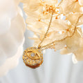 Ilona Women's Vintage Eyes 18K Gold Plated Stainless Steel Zircon Pendant Necklace Simple Fashion Jewelry Daily Life