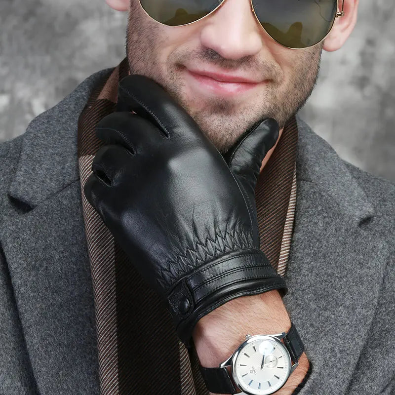 Wholesale Magic Full Finger Driver Touch Screen Motorbike Leather Gloves for Men