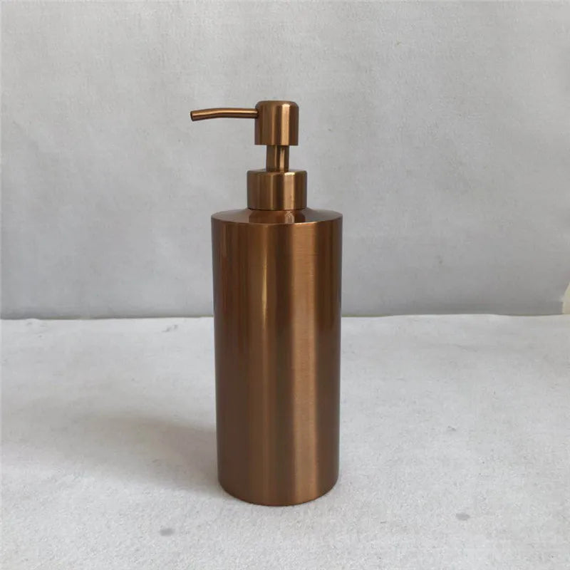 Hand Soap Bottle Rose Gold Liquid Soap Dispenser 304 Stainless Steel Shower Gel Bottle