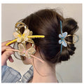Para El Cabello Moda 2023 New Design Butterfly Oil Drip Metal Shark Hair Claw Clip Fashion 11.5cm Gold Hair Clip Claw for Women