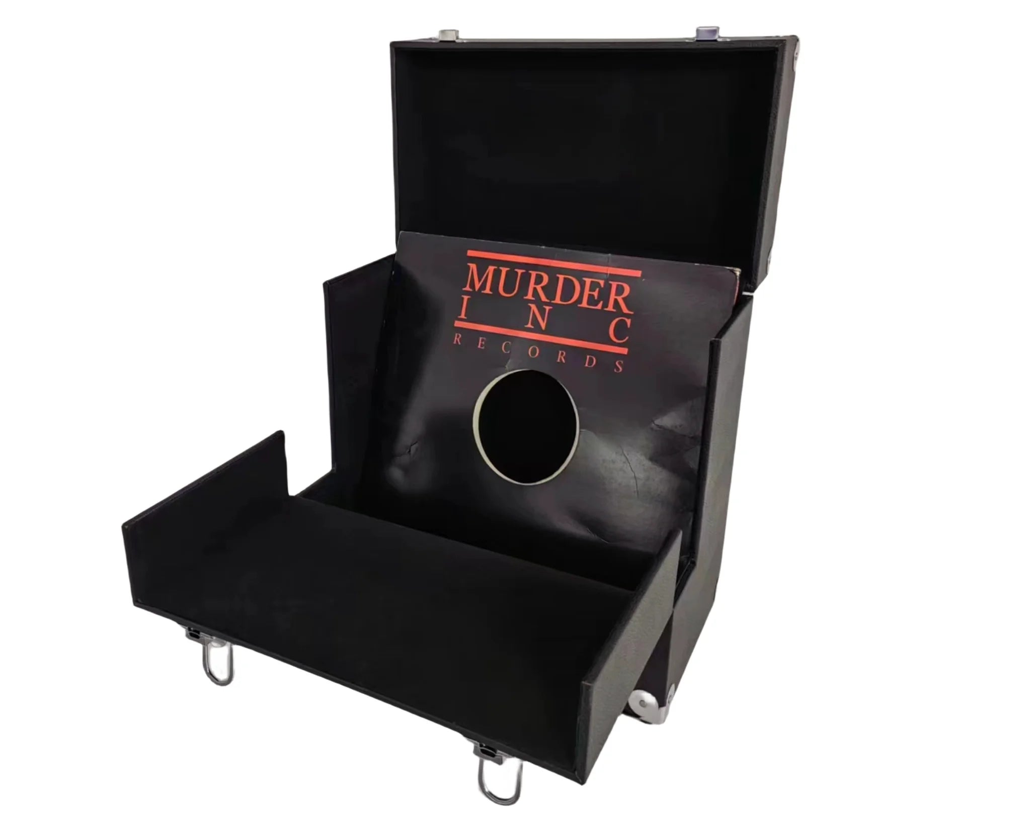 Aluminum DJ Storage Collective Box Disc Holder Protective case for Albums & DVD Large Capacity Black