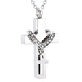 Wholesale Customized Cross Inlaid Brick Pet Commemorative Necklace That Can Open Pet Urn