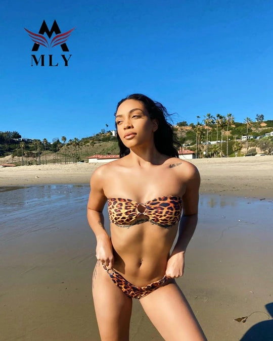 MLY Factory Hot Selling Two Pieces Tie Bottom Bikini Set for Women