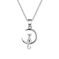 RINNTIN SN271 Simple Korean Jewelry Wholesale 925 Sterling Silver Shiny Cat Necklace