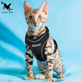 TAILUP Adjustable Vest Harness for Cats Fashion Breathable and Reflective