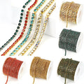 2025 Crystal Wholesale Colorful Single Row Rhinestone Cup Chains for Shoes Boots Decoration Crystal Trimming Chain Rhinestone