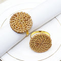Handmade Rattan Napkin Ring Retro Straw Plaiting Napkin Holder for Banquet Restaurants Hotel Table Decoration