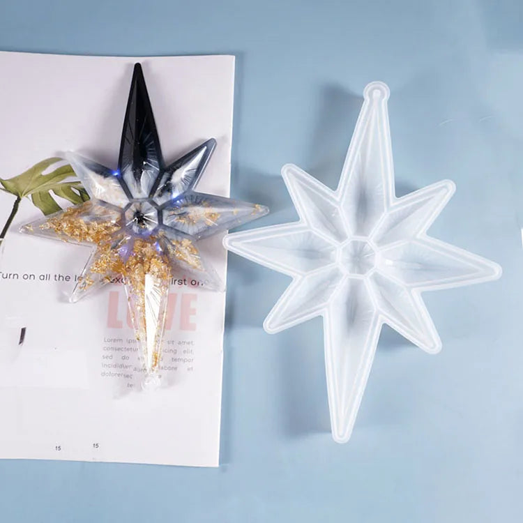YS DIY Octagonal Star Candle Plaster Mold Silicone Handmade Christmas Tree Listing Pendant Decoration Candle Plaster Tools