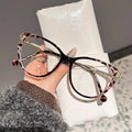 New Contrast Color Oversized Metal TR90 Cat Eye Computer Optical Eyeglasses Frames Women Clear Lens Prescription Eyewear