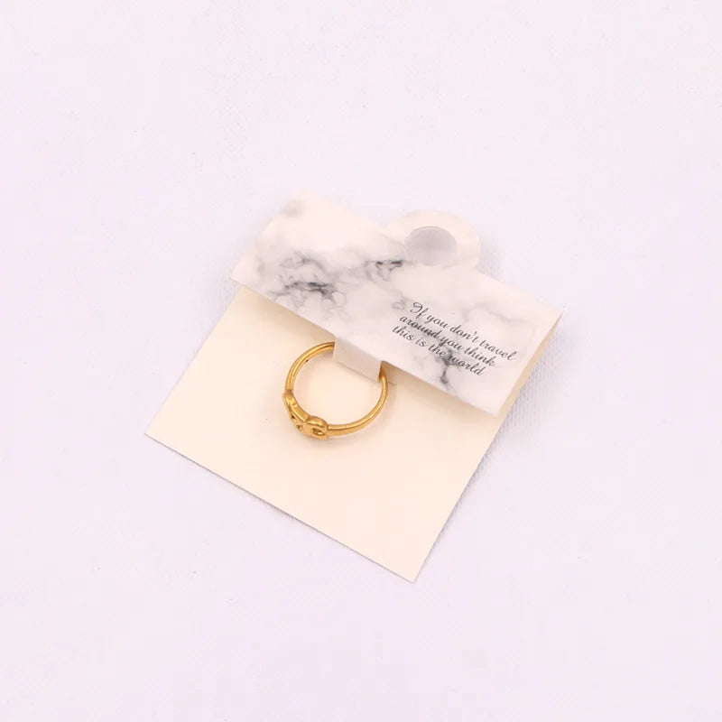 Korean Style 6*10cm Ring Folded Jewelry Packing Display Paper Card with Custom Logo