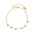 Fashion Hot Sale Stainless Steel Fine Jewelry 18K Gold Plated Round Tassel Pendant Anklet